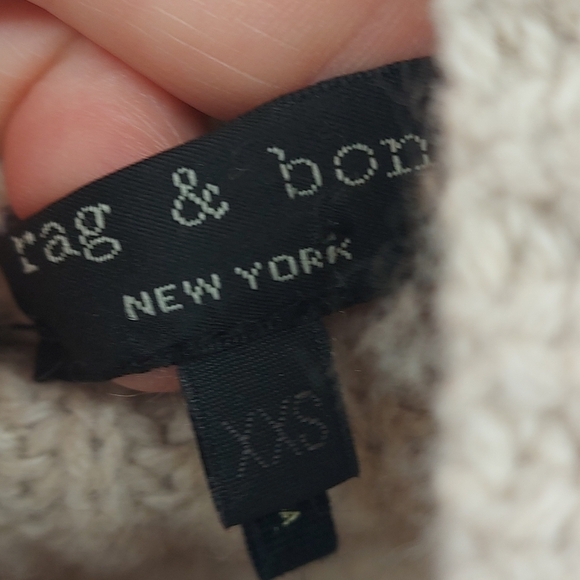 rag & bone cashmere cowlneck oversized sweater Cream XXS - Picture 4 of 5
